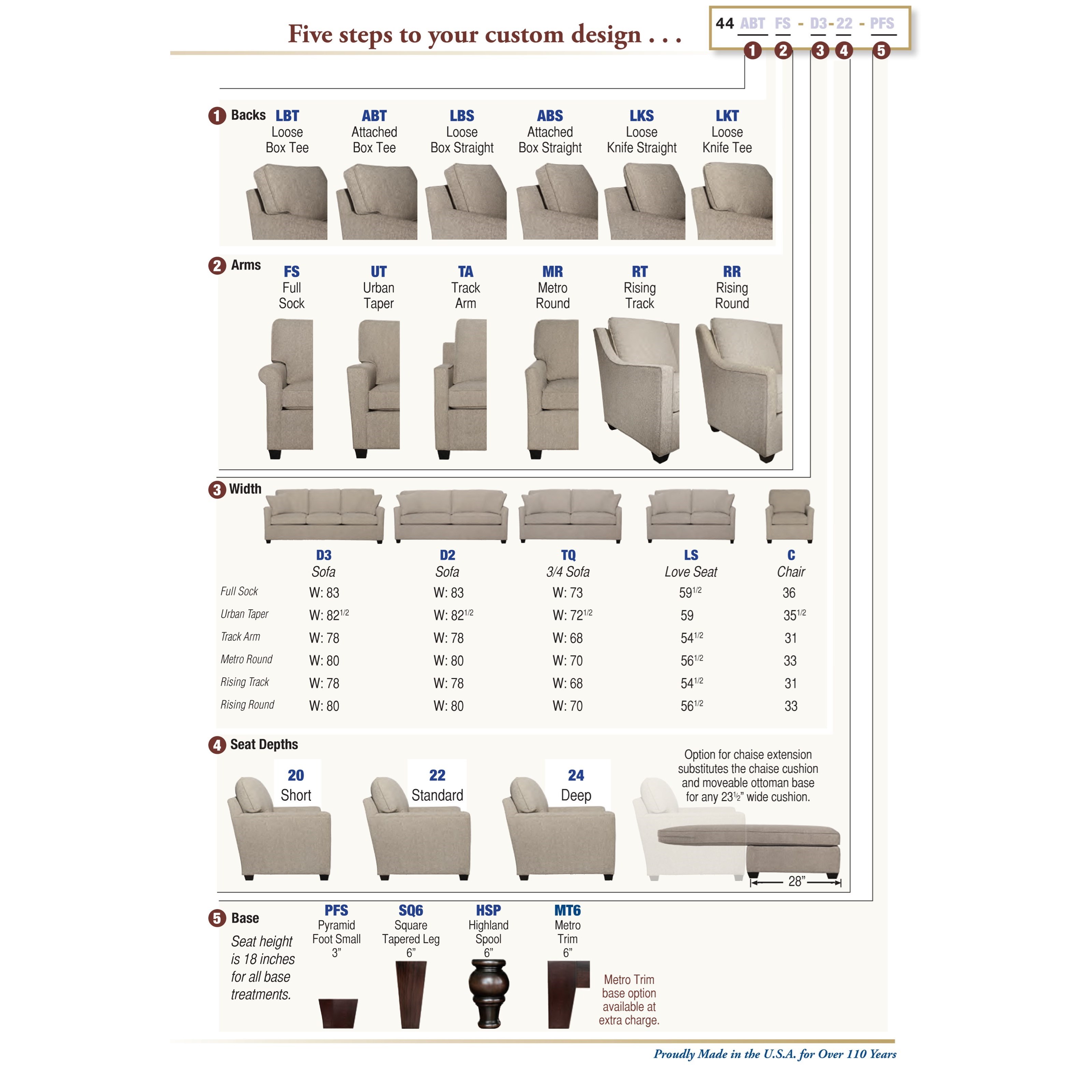 Hallagan Furniture Highland Park 44 44TQ Customizable Contemporary